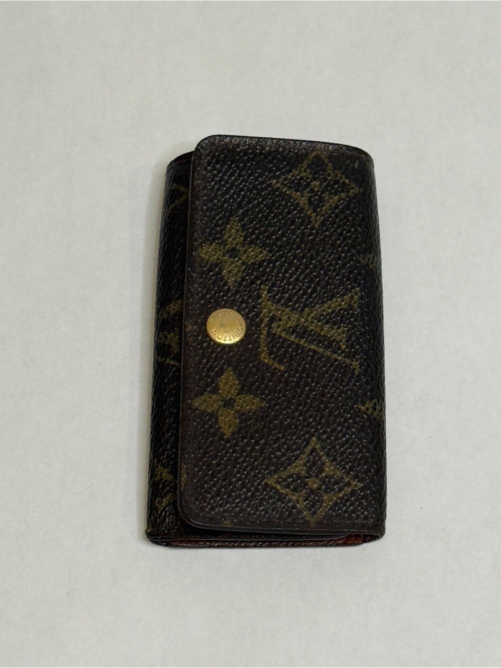 Louis Vuitton Monogram Canvas Key & Card Holder - Dark Brown with Gold Hardware